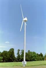 Wind turbine supported by CFRP mast